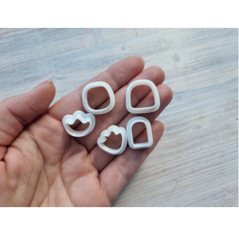 "Earring, style 15", set of 5 cutters, one clay cutter or FULL set