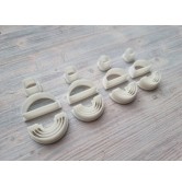 "Earring, style 16, 3 parts", set of 4 cutters, one clay cutter or FULL set