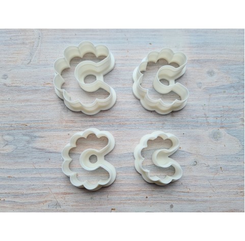 "Earring, style 18, fat hoop flower", set of 4 cutters, one clay cutter or FULL set