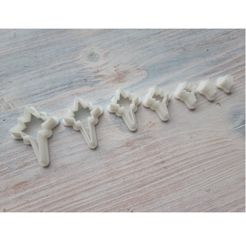 "Christmas star", set of 7, cutters one clay cutter or FULL set