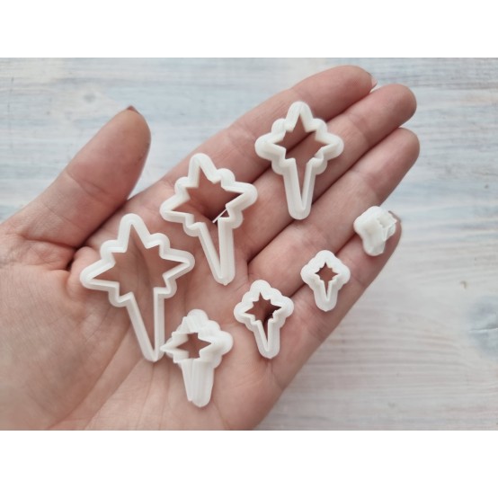 "Christmas star", set of 7, cutters one clay cutter or FULL set