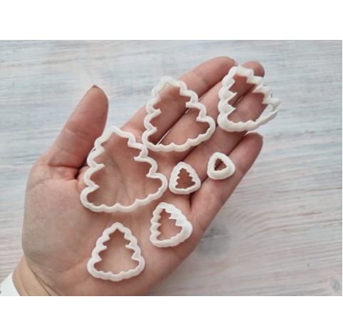 "Christmas tree, style 1", set of 7, cutters one clay cutter or FULL set
