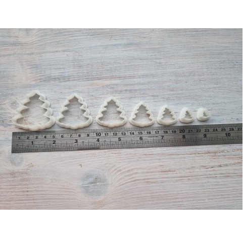 "Christmas tree, style 1", set of 7, cutters one clay cutter or FULL set