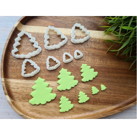 "Christmas tree, style 1", set of 7, cutters one clay cutter or FULL set