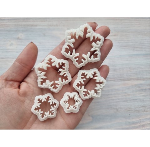 "Snowflake, set 5" one clay cutter or FULL set