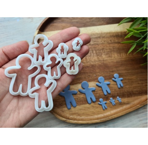 "Ginger bread man", set of 7, cutters one clay cutter or FULL set