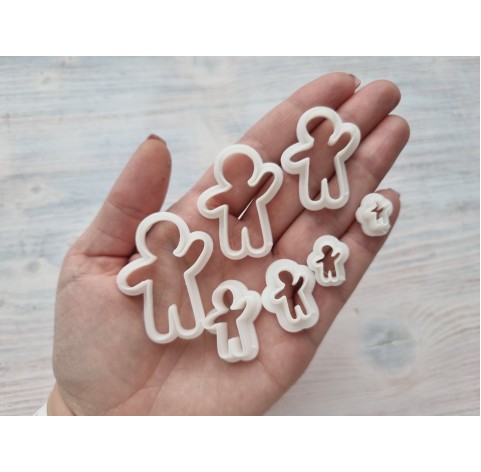 "Ginger bread man", set of 7, cutters one clay cutter or FULL set