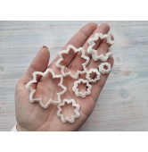 "Flower-Sun", set of 7, cutters one clay cutter or FULL set
