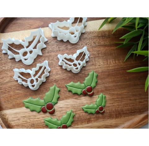 "Christmas mistletoe", set of 4 cutters, one clay cutter or FULL set