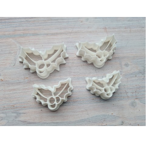 "Christmas mistletoe", set of 4 cutters, one clay cutter or FULL set