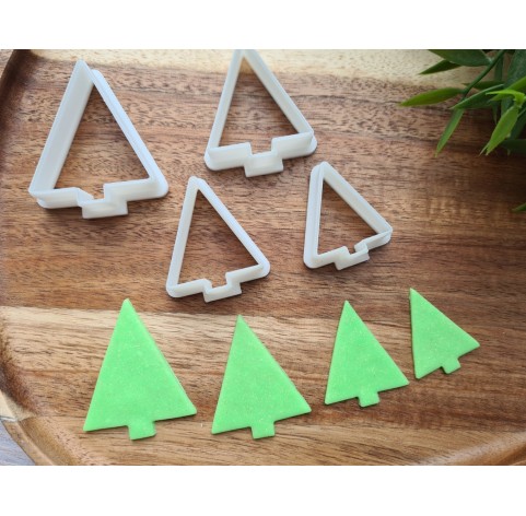 "Christmas tree, style 2", set of 4 cutters, one clay cutter or FULL set