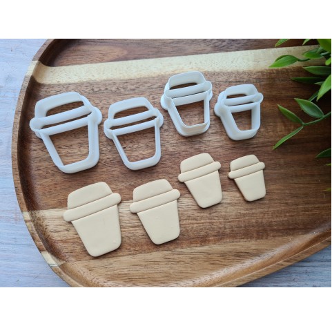 "Coffee cup", set of 4 cutters, one clay cutter or FULL set