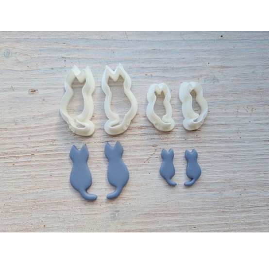 "Cat, style 1", set of 4 cutters, one clay cutter or FULL set