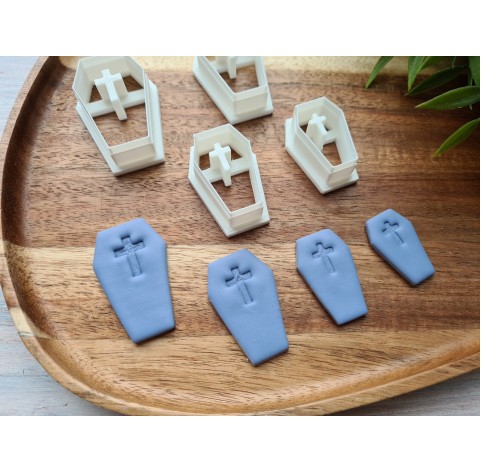 "Coffin", set of 4 cutters, one clay cutter or FULL set