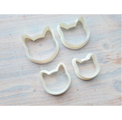 "Cat, style 2", set of 4 cutters, one clay cutter or FULL set