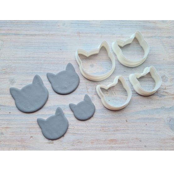 "Cat, style 2", set of 4 cutters, one clay cutter or FULL set