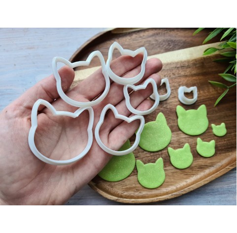"Cat, style 2", set of 7 cutters, one clay cutter or FULL set