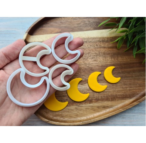 "Crescent moon, style 1", set of 4 cutters, one clay cutter or FULL set
