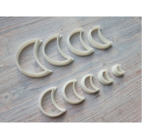 "Crescent moon, style 2", set of 9 cutters, one clay cutter or FULL set