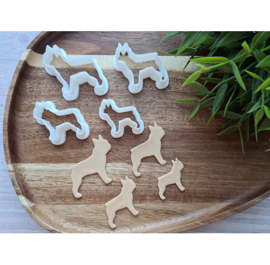 "French bulldog", set of 4 cutters, one clay cutter or FULL set