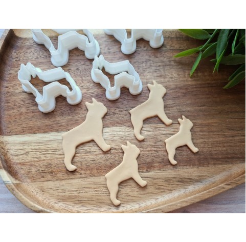 "French bulldog", set of 4 cutters, one clay cutter or FULL set
