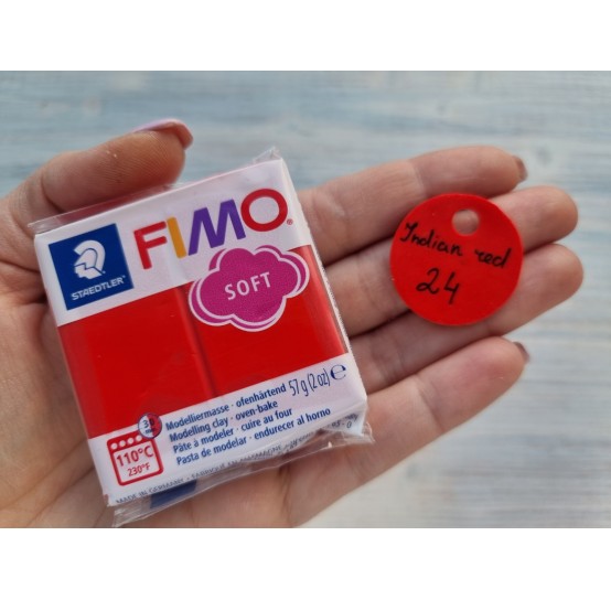 FIMO Soft oven-bake polymer, indian red, Nr. 24, 57 gr