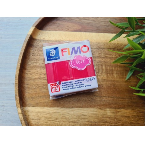 FIMO Soft, cherry red, Nr.26, 57g (2oz), oven-hardening polymer clay, STAEDTLER