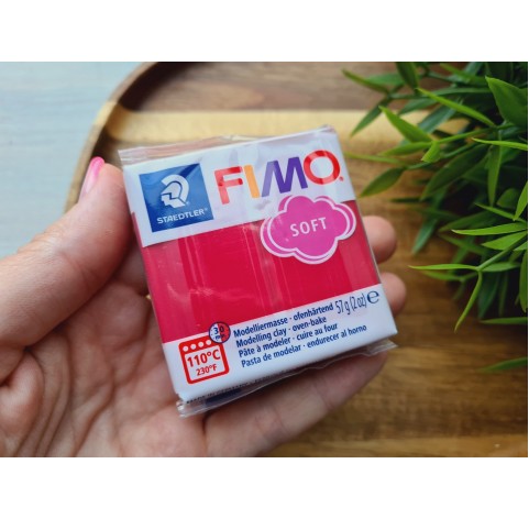 FIMO Soft, cherry red, Nr.26, 57g (2oz), oven-hardening polymer clay, STAEDTLER