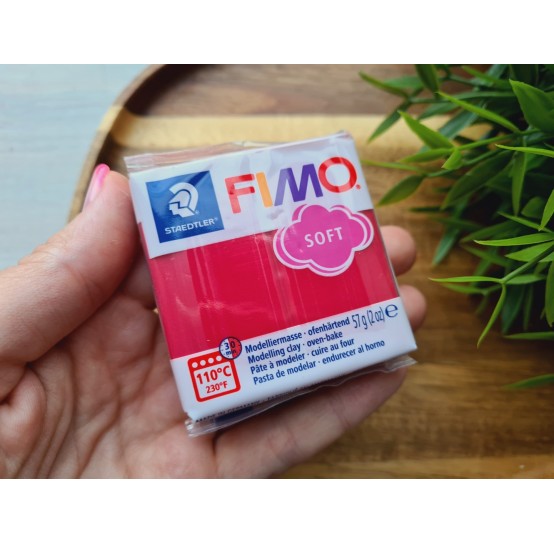 FIMO Soft, cherry red, Nr.26, 57g (2oz), oven-hardening polymer clay, STAEDTLER