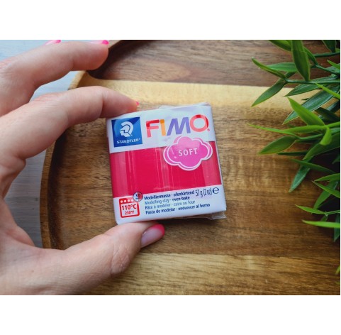 FIMO Soft, cherry red, Nr.26, 57g (2oz), oven-hardening polymer clay, STAEDTLER