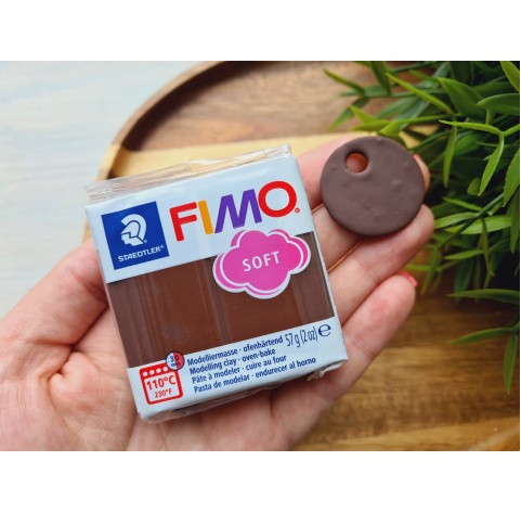 FIMO Soft, chocolate, Nr.75, 57g (2oz), oven-hardening polymer clay, STAEDTLER