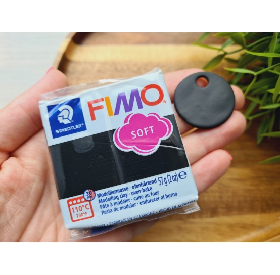 FIMO Soft, black, Nr.9, 57g (2oz), oven-hardening polymer clay, STAEDTLER