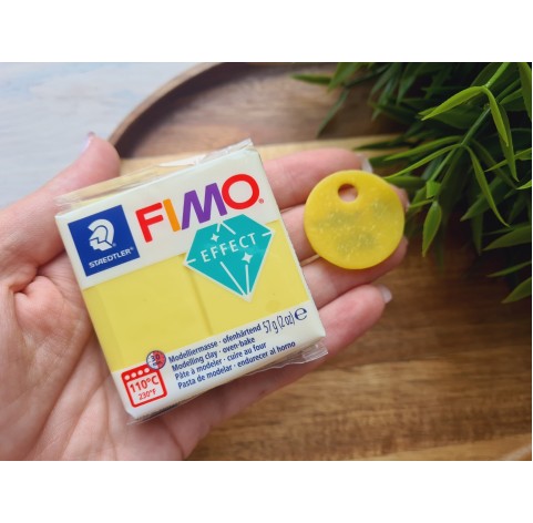 FIMO Effect, yellow (translucent), Nr. 104, 57g (2oz), oven-hardening polymer clay, STAEDTLER