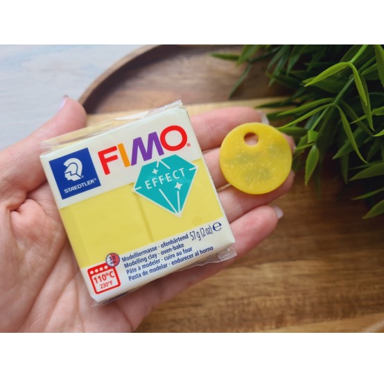 FIMO Effect, yellow (translucent), Nr. 104, 57g (2oz), oven-hardening polymer clay, STAEDTLER