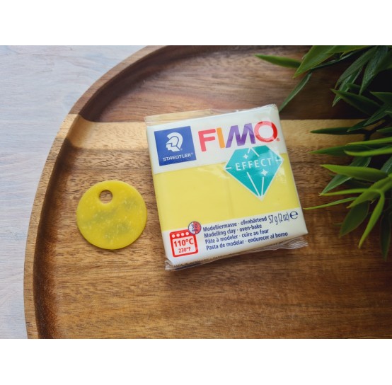 FIMO Effect, yellow (translucent), Nr. 104, 57g (2oz), oven-hardening polymer clay, STAEDTLER