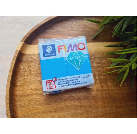 FIMO Effect, blue (translucent), Nr. 374, 57g (2oz), oven-hardening polymer clay, STAEDTLER