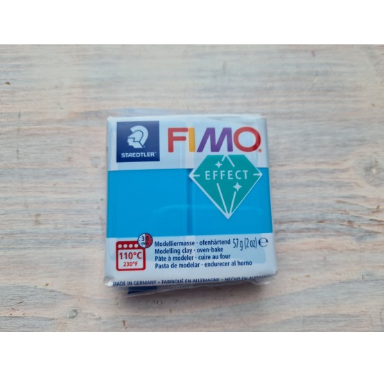 FIMO Effect oven-bake polymer clay, blue (translucent), Nr. 374, 57 gr