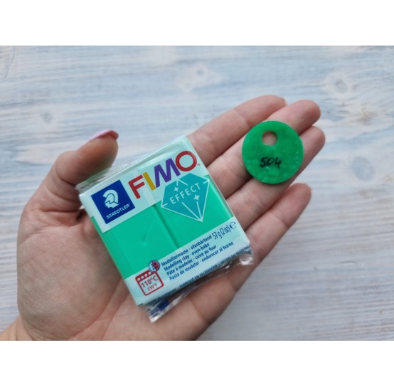 FIMO Effect oven-bake polymer clay, green (translucent), Nr. 504, 57 gr