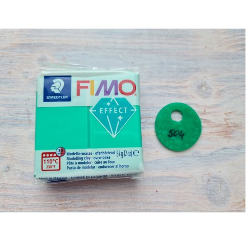 FIMO Effect oven-bake polymer clay, green (translucent), Nr. 504, 57 gr