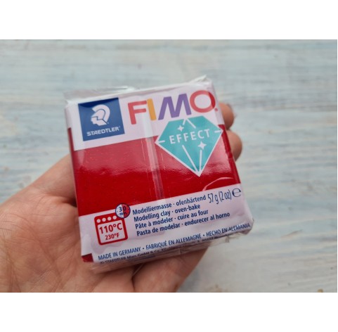 FIMO Effect, red (glitter), Nr.202, 57g (2oz), oven-hardening polymer clay, STAEDTLER