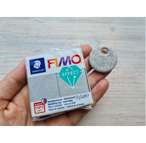 FIMO Effect, silver (glitter), Nr. 812, 57g (2oz), oven-hardening polymer clay, STAEDTLER