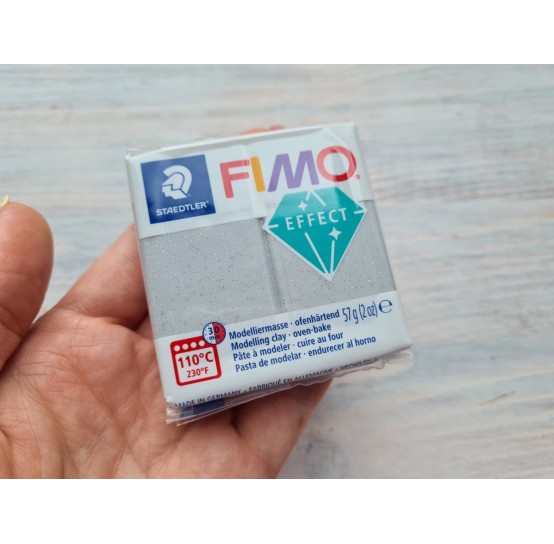 FIMO Effect, silver (glitter), Nr. 812, 57g (2oz), oven-hardening polymer clay, STAEDTLER