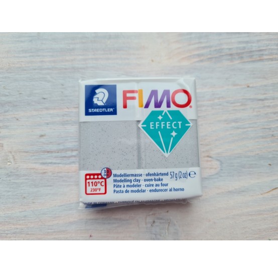 FIMO Effect oven-bake polymer clay, silver (glitter), Nr. 812, 57 gr
