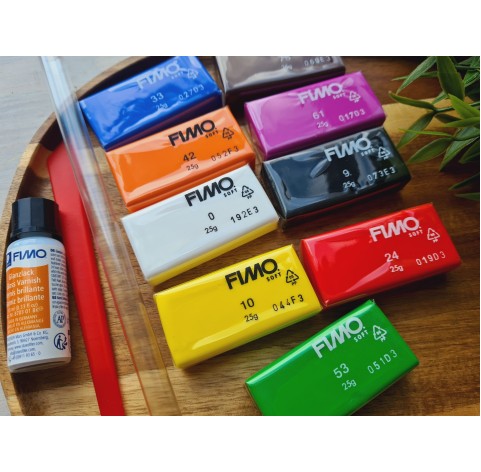 FIMO Basic, pack of 9 colors, 225g (7.92oz), oven-hardening polymer clay, STAEDTLER