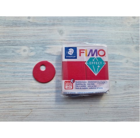 FIMO Effect oven-bake polymer clay, ruby red (metallic), Nr. 28, 57 gr