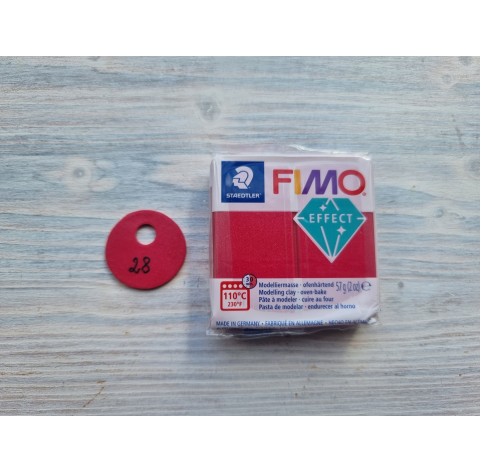 FIMO Effect oven-bake polymer clay, ruby red (metallic), Nr. 28, 57 gr