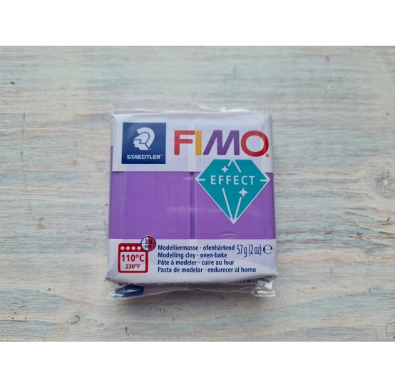 FIMO Effect oven-bake polymer clay, purple (translucent), Nr. 604, 57 gr
