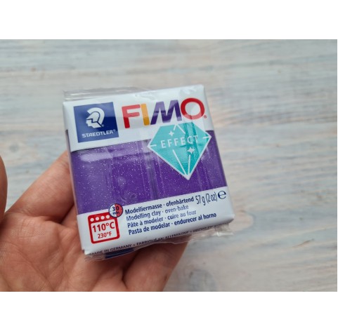 FIMO Effect, purple (glitter), Nr.602, 57g (2oz), oven-hardening polymer clay, STAEDTLER