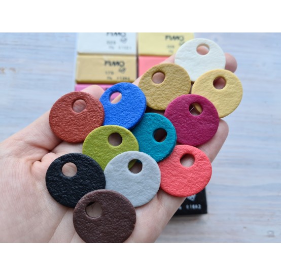 FIMO Leather oven-bake polymer clay, pack of 12 colours, 300 gr