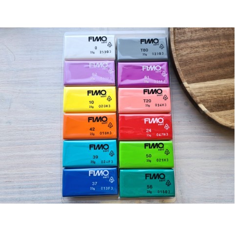 FIMO Brilliant pack of 12 colors, 300g (10.58oz), oven-hardening polymer clay, STAEDTLER